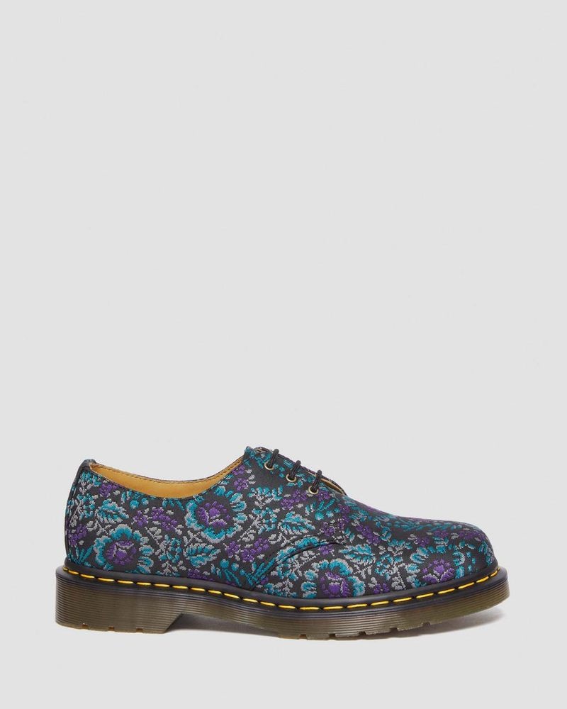 Zapatos Dr Martens 1461 Floral Jacquard Oxord Shoes (Floral Jacquard) Black/purple | XS00-E9QW