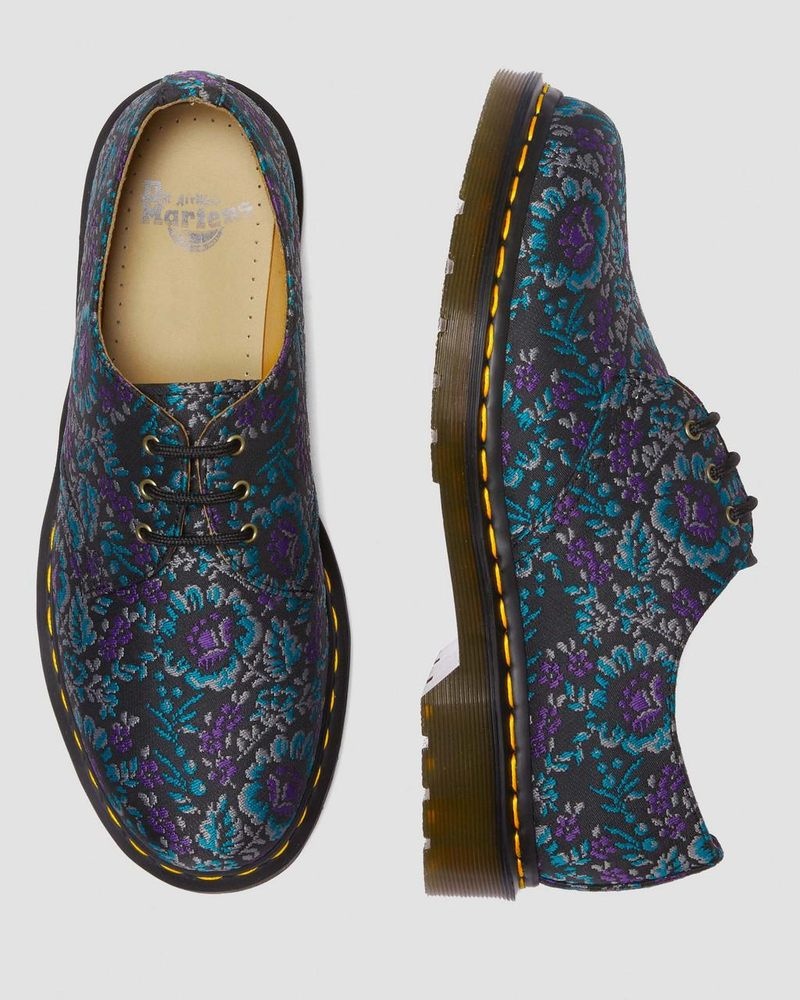 Zapatos Dr Martens 1461 Floral Jacquard Oxord Shoes (Floral Jacquard) Black/purple | XS00-E9QW