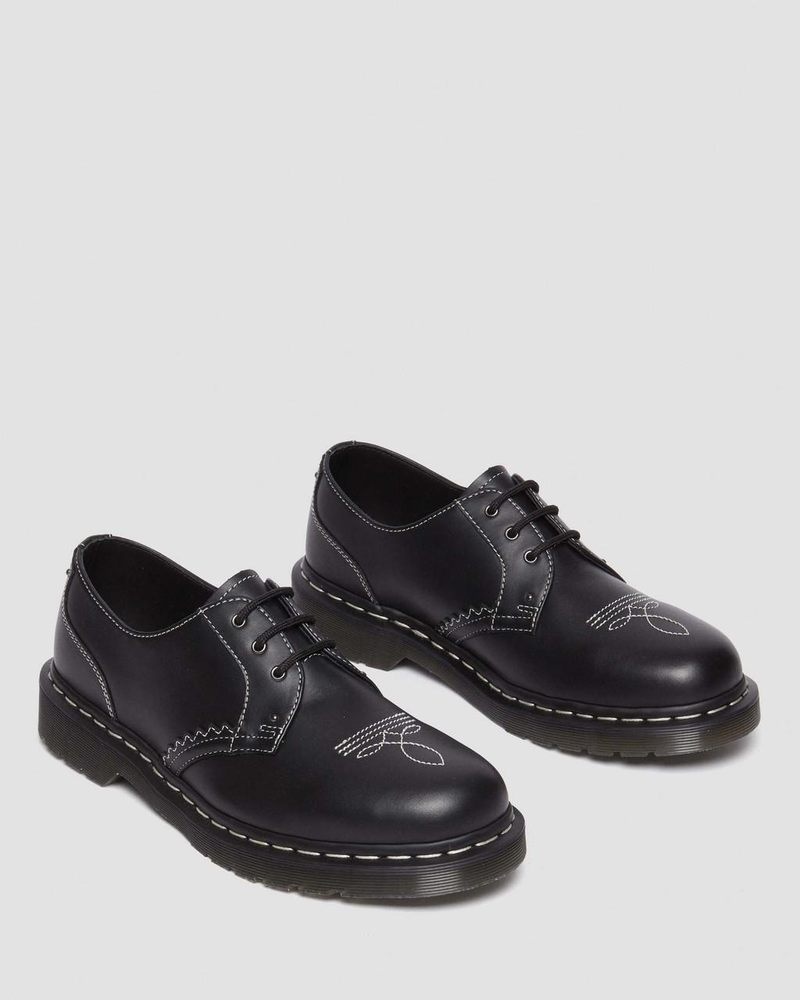 Zapatos Dr Martens 1461 Gothic Americana Cuero Oxford Shoes (Wanama) Negras | JF89-I1CG