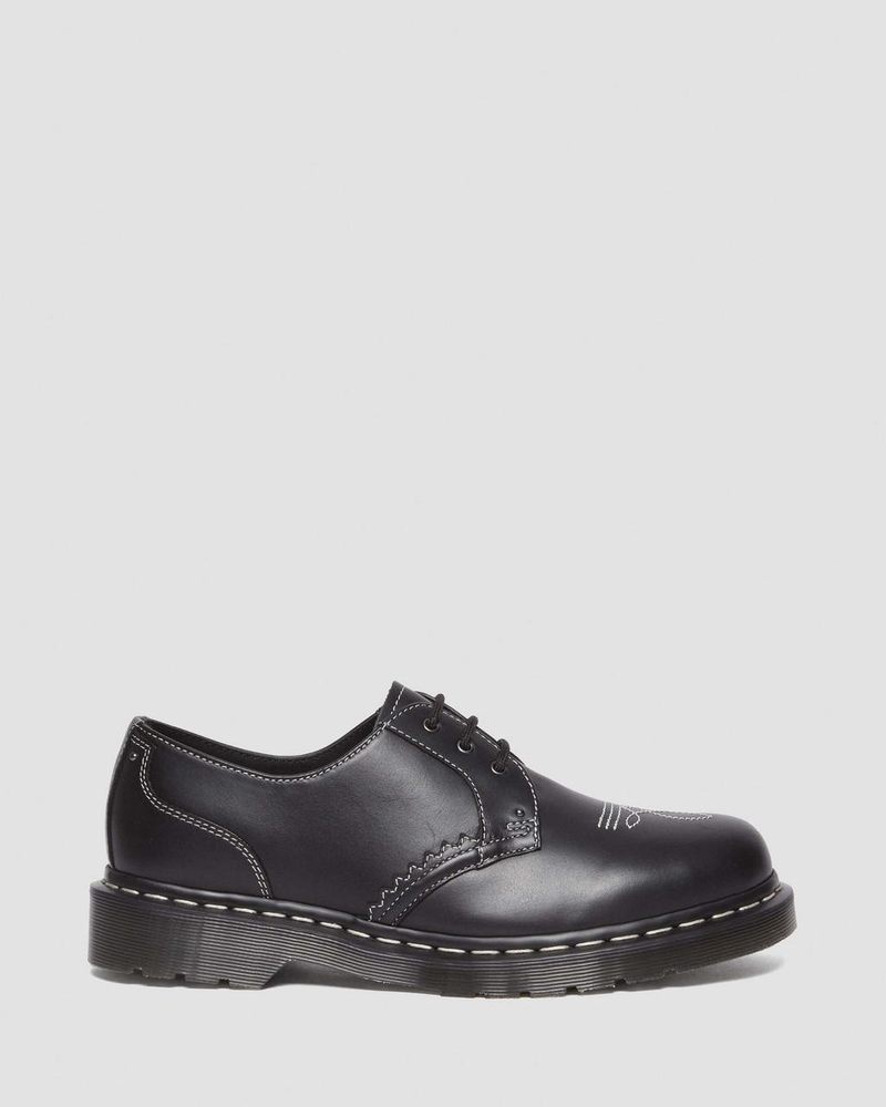 Zapatos Dr Martens 1461 Gothic Americana Cuero Oxford Shoes (Wanama) Negras | JF89-I1CG