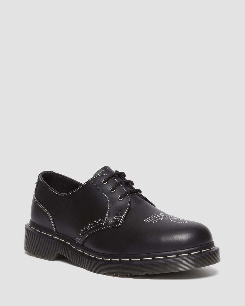 Zapatos Dr Martens 1461 Gothic Americana Cuero Oxford Shoes (Wanama) Negras | JF89-I1CG