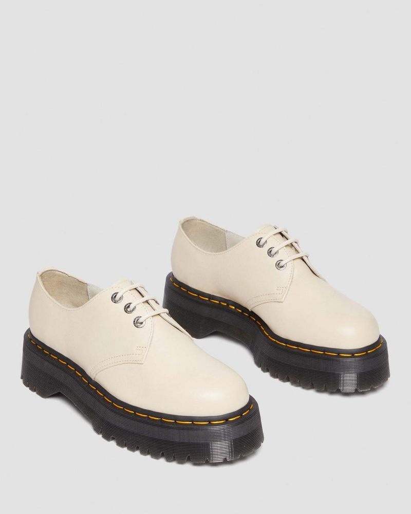 Zapatos Dr Martens 1461 II Pisa Cuero Plataforma Shoes (Pisa) Beige | YY38-M5VO