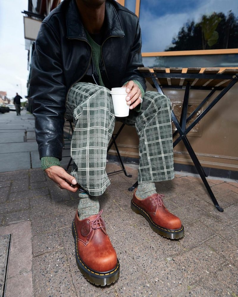 Zapatos Dr Martens 1461 Made in England Heritage Cuero Oxford Shoes Heritage Tan | QO38-M7MU