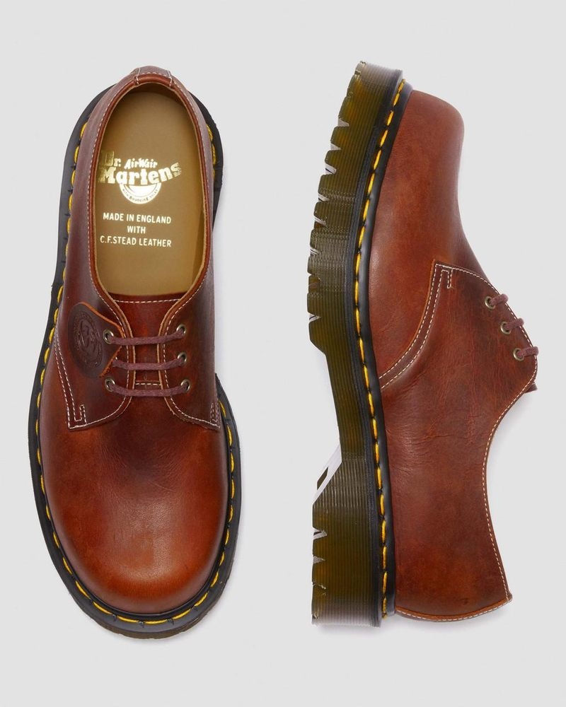 Zapatos Dr Martens 1461 Made in England Heritage Cuero Oxford Shoes Heritage Tan | QO38-M7MU