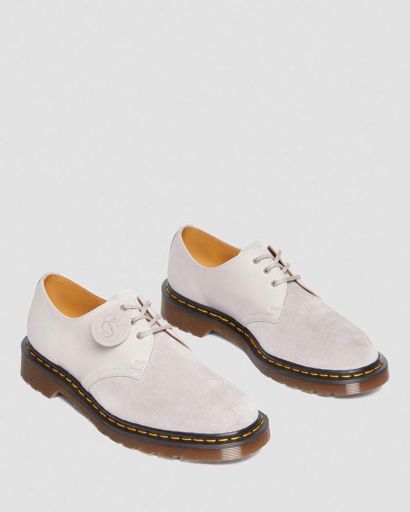 Zapatos Dr Martens 1461 Made in England Gamuza Oxford Shoes (Reverse Grain Gamuza) Pewter | LB85-V3JO