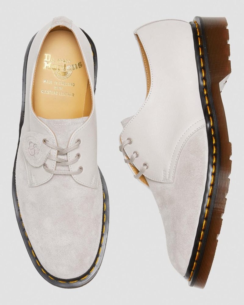 Zapatos Dr Martens 1461 Made in England Gamuza Oxford Shoes (Reverse Grain Gamuza) Pewter | LB85-V3JO