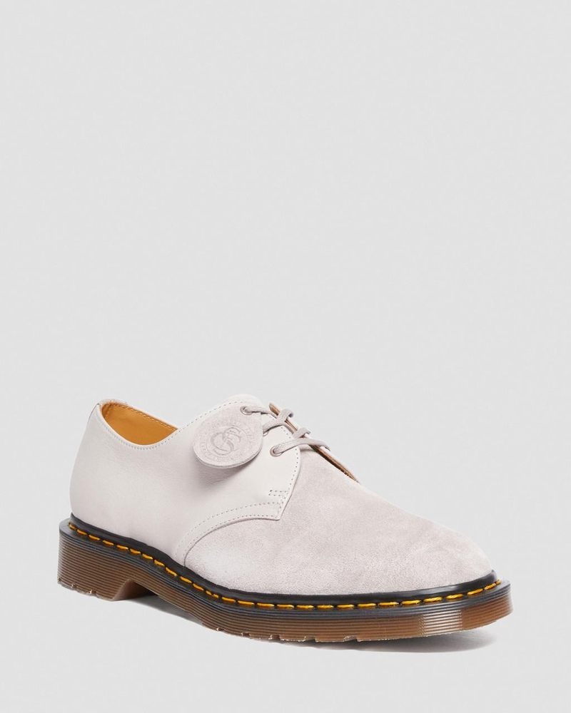 Zapatos Dr Martens 1461 Made in England Gamuza Oxford Shoes (Reverse Grain Gamuza) Pewter | LB85-V3JO