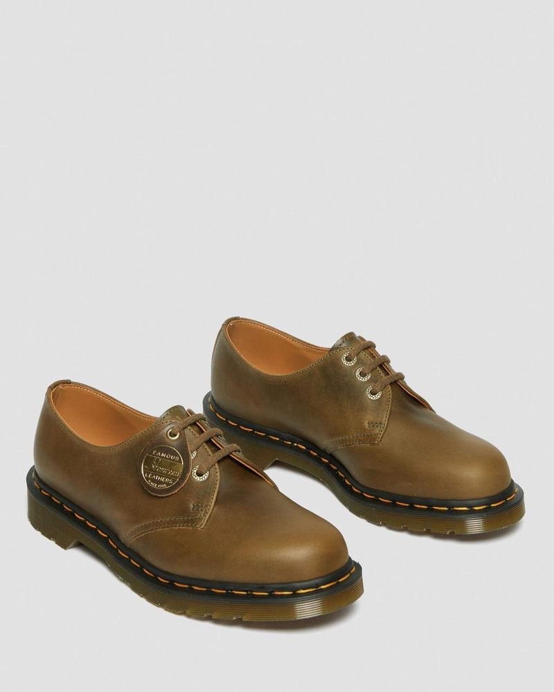 Zapatos Dr Martens 1461 Made in England Denver Cuero Oxford Shoes (Denver Veg Tan) Verde Oliva | AU68-H6HE