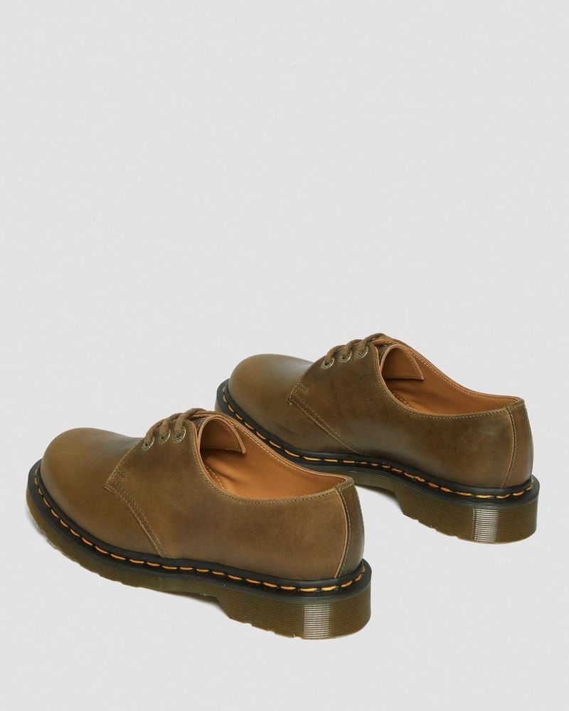 Zapatos Dr Martens 1461 Made in England Denver Cuero Oxford Shoes (Denver Veg Tan) Verde Oliva | AU68-H6HE