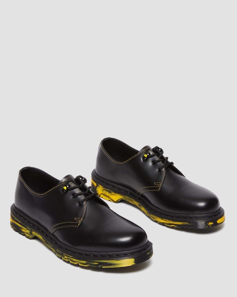 Zapatos Dr Martens 1461 Marbled Sole Cuero Oxford Shoes (Smooth Cuero) Negras | TC73-X8DG