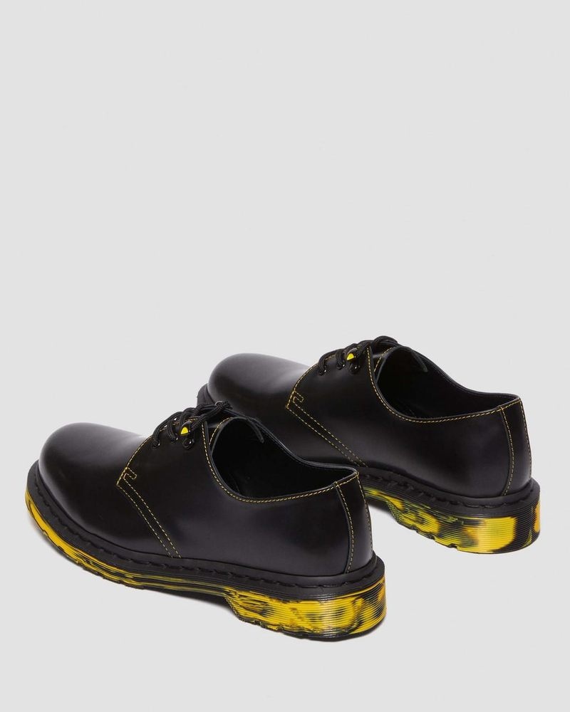 Zapatos Dr Martens 1461 Marbled Sole Cuero Oxford Shoes (Smooth Cuero) Negras | TC73-X8DG