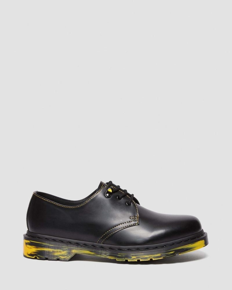 Zapatos Dr Martens 1461 Marbled Sole Cuero Oxford Shoes (Smooth Cuero) Negras | TC73-X8DG