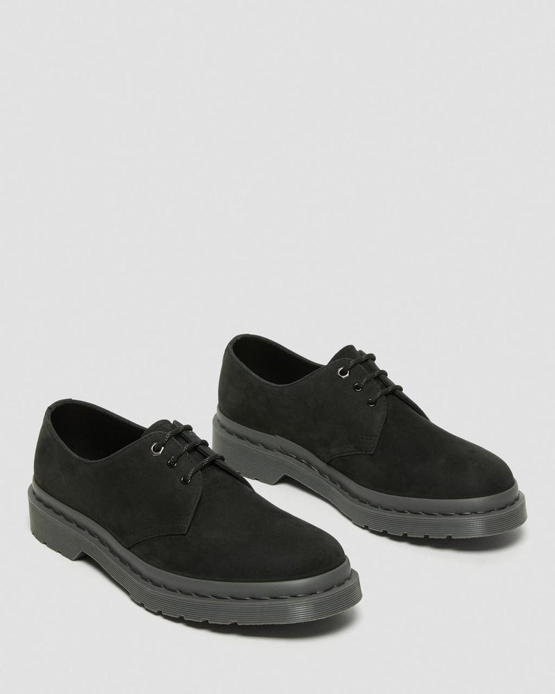 Zapatos Dr Martens 1461 Mono Milled Nubuck Cuero Oxford Shoes (Milled Nubuck Wp) Negras | DZ28-V0IX