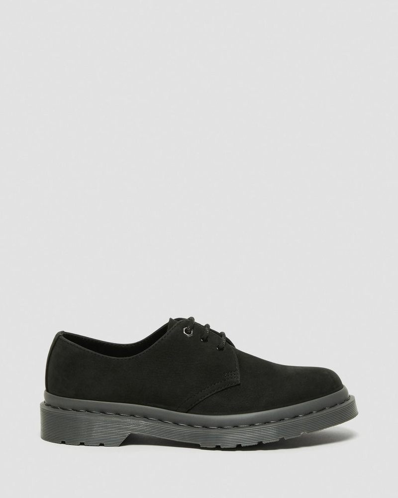 Zapatos Dr Martens 1461 Mono Milled Nubuck Cuero Oxford Shoes (Milled Nubuck Wp) Negras | DZ28-V0IX