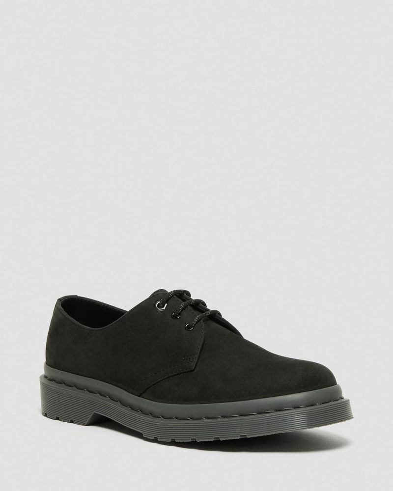 Zapatos Dr Martens 1461 Mono Milled Nubuck Cuero Oxford Shoes (Milled Nubuck Wp) Negras | DZ28-V0IX