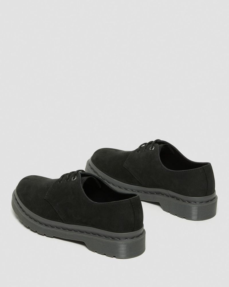 Zapatos Dr Martens 1461 Mono Milled Nubuck Cuero Oxford Shoes (Milled Nubuck Wp) Negras | JB61-Y3FK