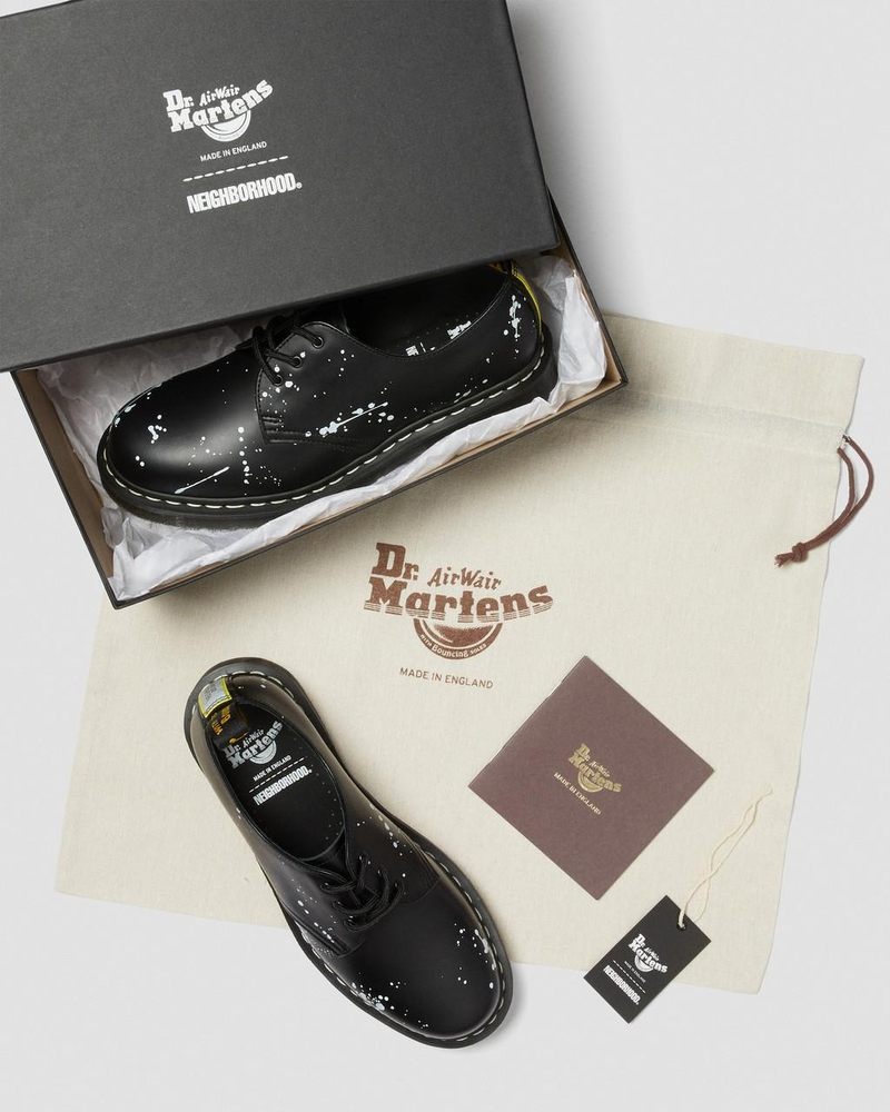 Zapatos Dr Martens 1461 Neighborhood Smooth Cuero Oxford Shoes (Smooth Cuero) Negras | AJ66-F6CQ