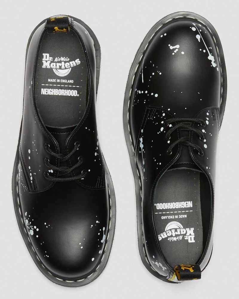 Zapatos Dr Martens 1461 Neighborhood Smooth Cuero Oxford Shoes (Smooth Cuero) Negras | AJ66-F6CQ