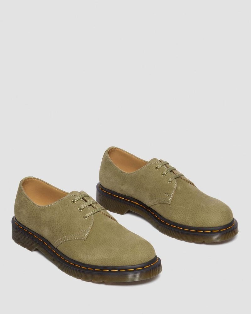 Zapatos Dr Martens 1461 Tumbled Nubuck Cuero Oxford Shoes (Tumbled Nubuck) Verde Oliva | VT00-A0BZ