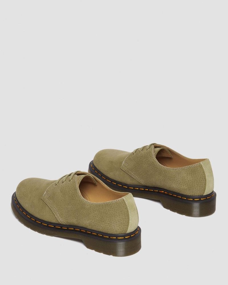 Zapatos Dr Martens 1461 Tumbled Nubuck Cuero Oxford Shoes (Tumbled Nubuck) Verde Oliva | VT00-A0BZ