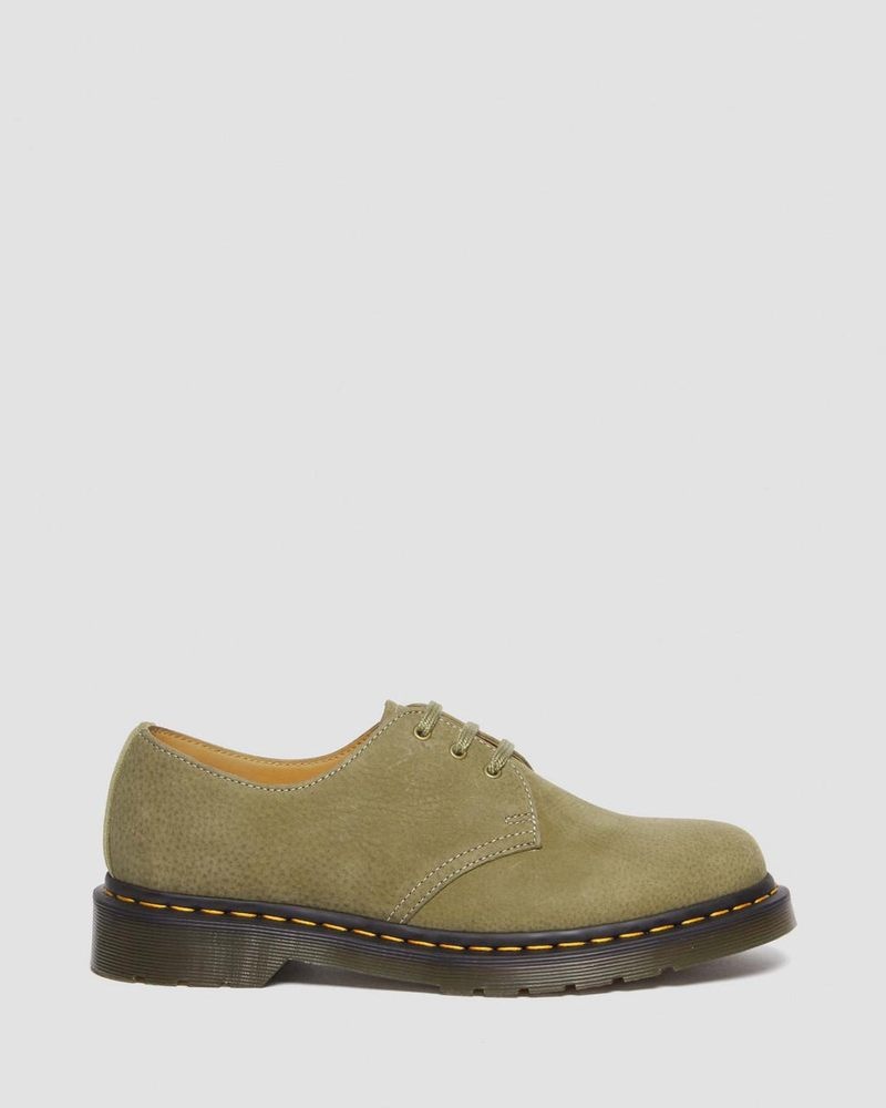 Zapatos Dr Martens 1461 Tumbled Nubuck Cuero Oxford Shoes (Tumbled Nubuck) Verde Oliva | VT00-A0BZ