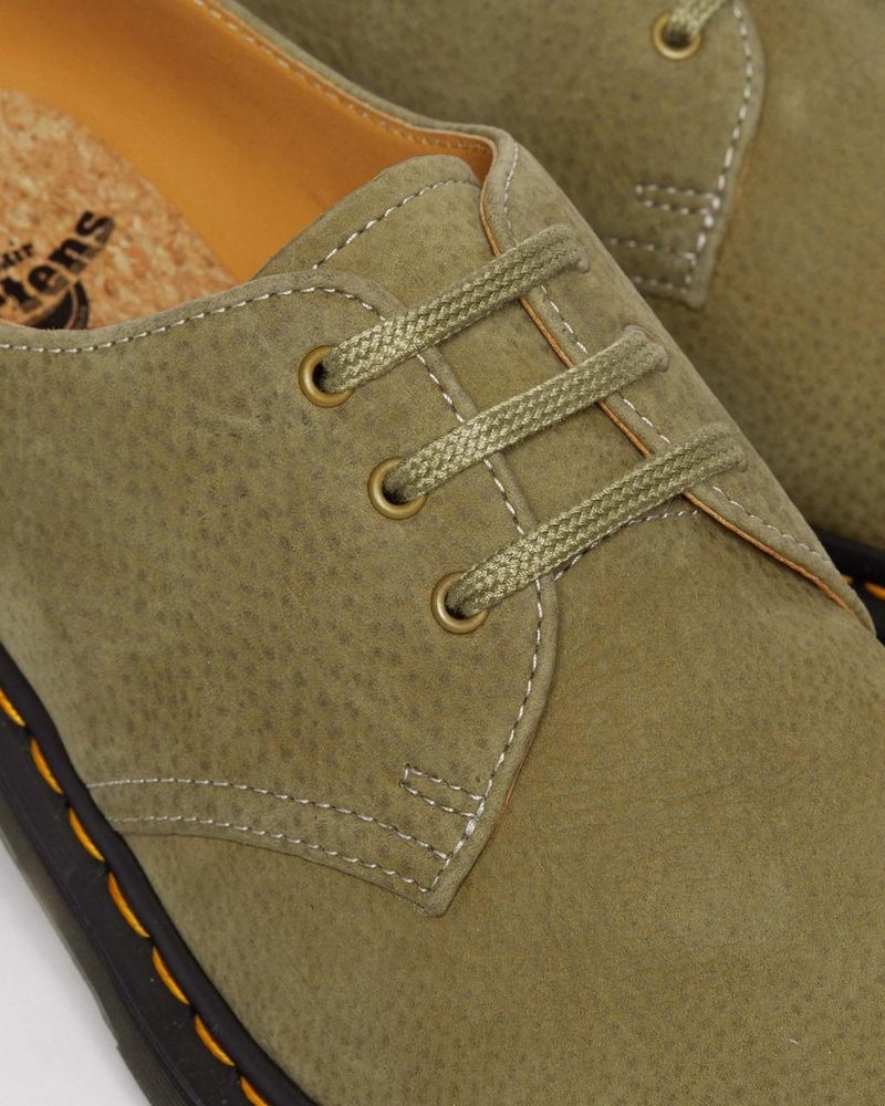 Zapatos Dr Martens 1461 Tumbled Nubuck Cuero Oxford Shoes (Tumbled Nubuck) Verde Oliva | VT00-A0BZ