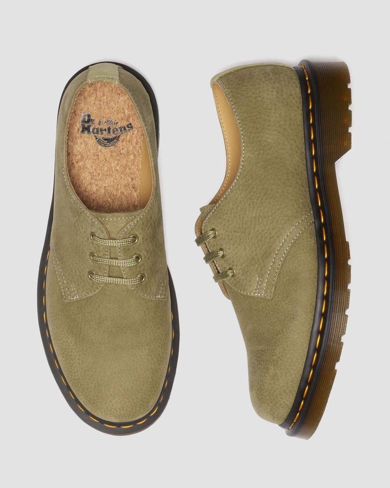 Zapatos Dr Martens 1461 Tumbled Nubuck Cuero Oxford Shoes (Tumbled Nubuck) Verde Oliva | VT00-A0BZ