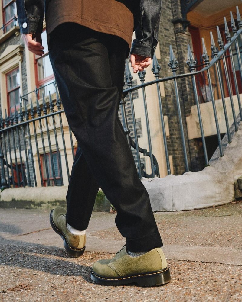 Zapatos Dr Martens 1461 Tumbled Nubuck Cuero Oxford Shoes (Tumbled Nubuck) Verde Oliva | NF55-U1XI