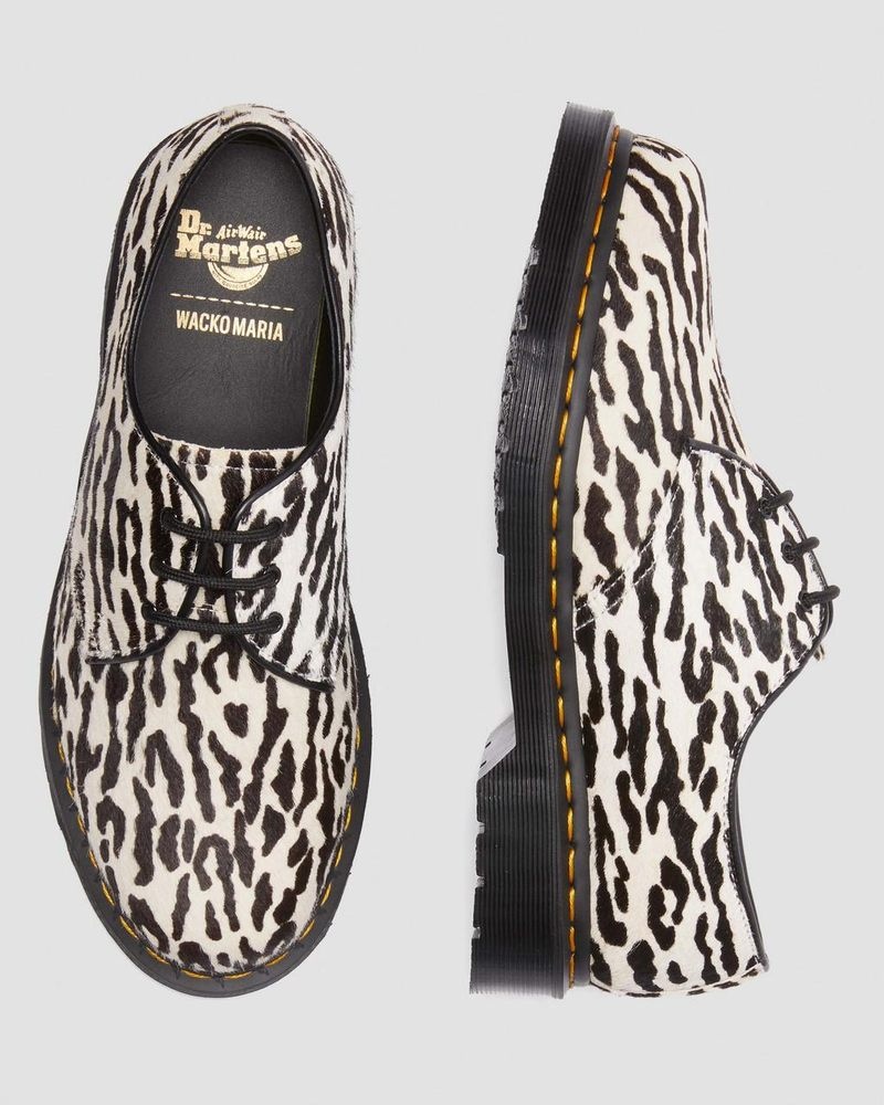 Zapatos Dr Martens 1461 Wacko Maria Hair-On Oxford Shoes (Hair On) Black/White | BM59-L0GF