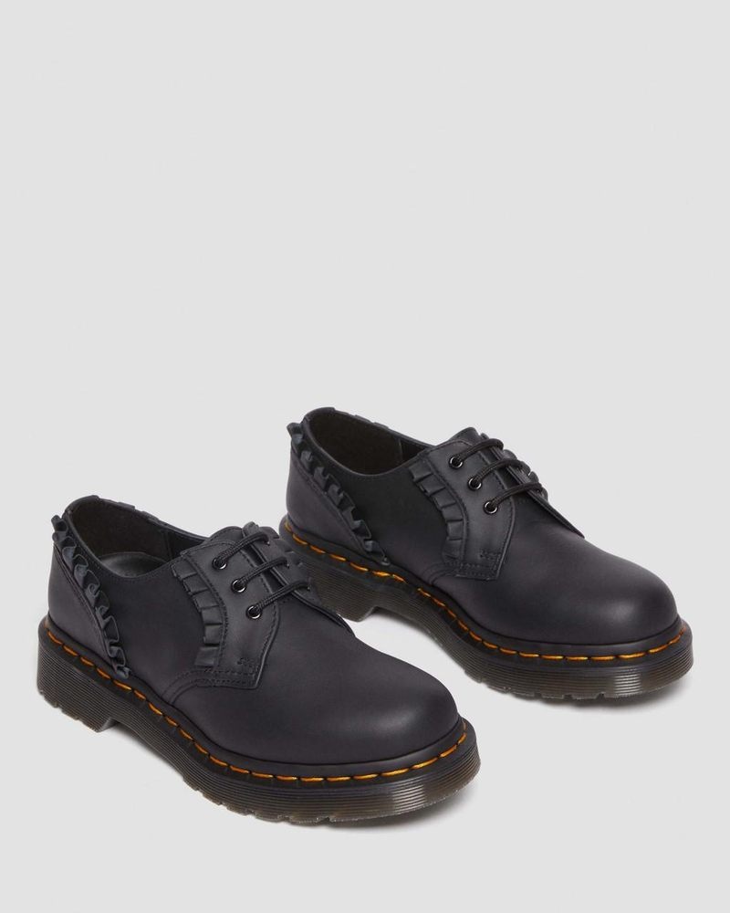 Zapatos Dr Martens 1461 - Frill Nappa Cuero Oxford Shoes (Nappa Cuero) Negras | XQ91-T4OZ