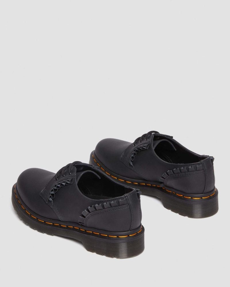 Zapatos Dr Martens 1461 - Frill Nappa Cuero Oxford Shoes (Nappa Cuero) Negras | XQ91-T4OZ