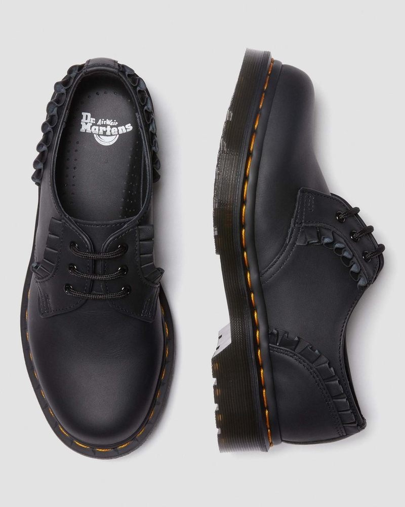 Zapatos Dr Martens 1461 - Frill Nappa Cuero Oxford Shoes (Nappa Cuero) Negras | XQ91-T4OZ