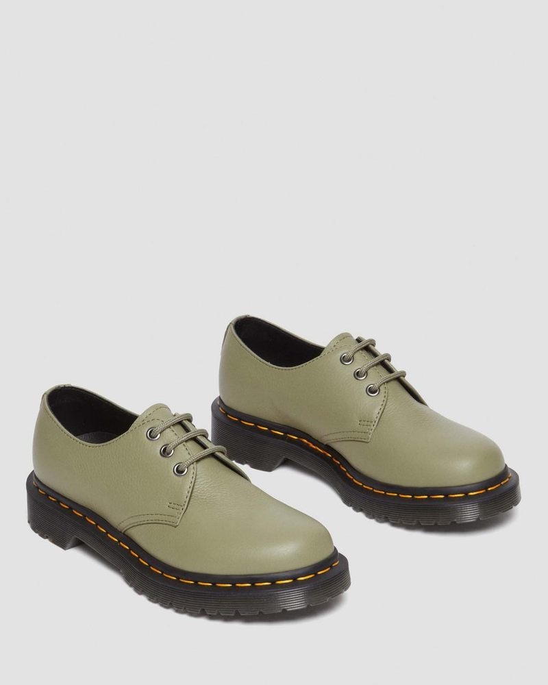 Zapatos Dr Martens 1461 - Virginia Cuero Oxford Shoes (Virginia) Verde Oliva | AM41-W5SI