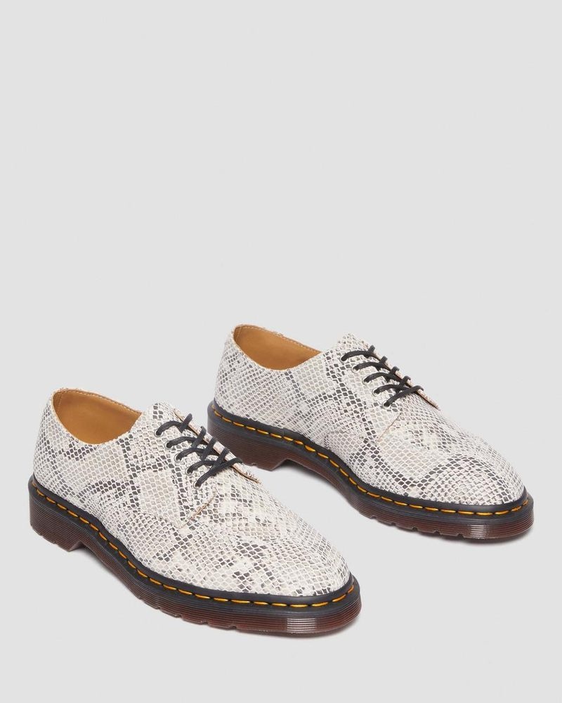 Zapatos Dr Martens 2046 Snake Print Gamuza Oxford Shoes (Python Print Gamuza) Negras | YD55-Q9AT