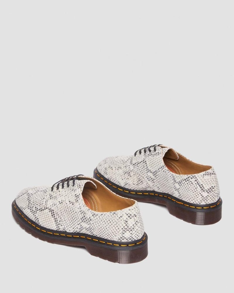 Zapatos Dr Martens 2046 Snake Print Gamuza Oxford Shoes (Python Print Gamuza) Negras | YD55-Q9AT