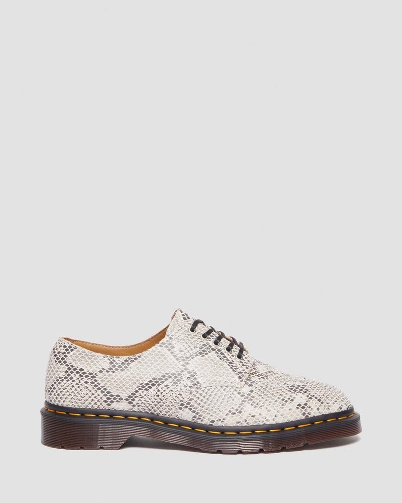 Zapatos Dr Martens 2046 Snake Print Gamuza Oxford Shoes (Python Print Gamuza) Negras | YD55-Q9AT