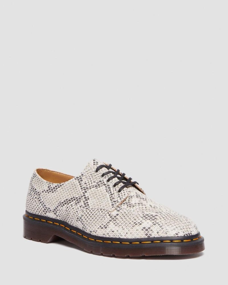 Zapatos Dr Martens 2046 Snake Print Gamuza Oxford Shoes (Python Print Gamuza) Negras | YD55-Q9AT