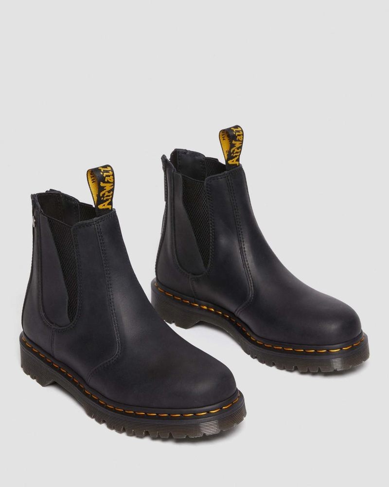 Zapatos Dr Martens 2976 Alternative Full Grain Cuero Chelsea Boots (Waxed Full Grain) Negras | KV15-B5WU