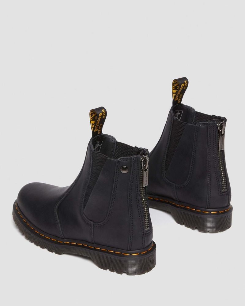 Zapatos Dr Martens 2976 Alternative Full Grain Cuero Chelsea Boots (Waxed Full Grain) Negras | KV15-B5WU