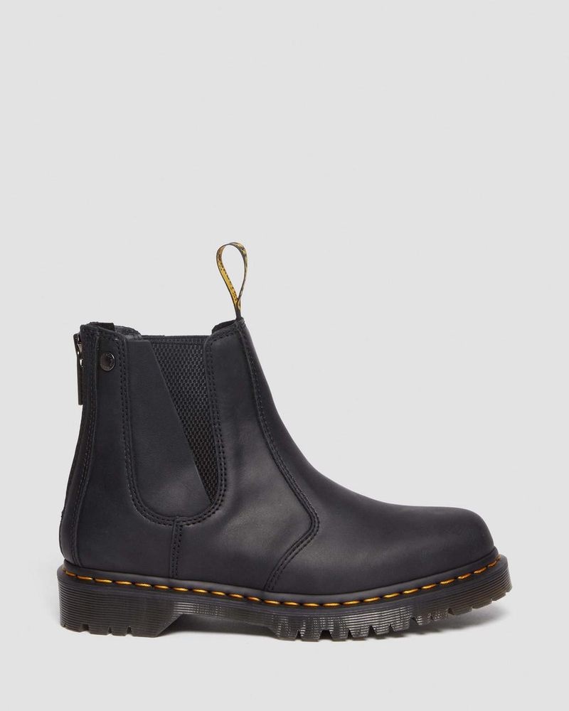 Zapatos Dr Martens 2976 Alternative Full Grain Cuero Chelsea Boots (Waxed Full Grain) Negras | KV15-B5WU