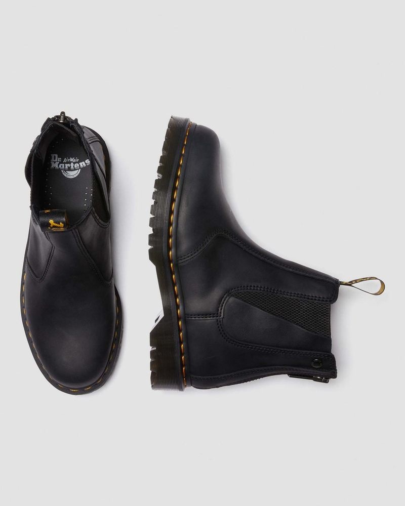 Zapatos Dr Martens 2976 Alternative Full Grain Cuero Chelsea Boots (Waxed Full Grain) Negras | KV15-B5WU