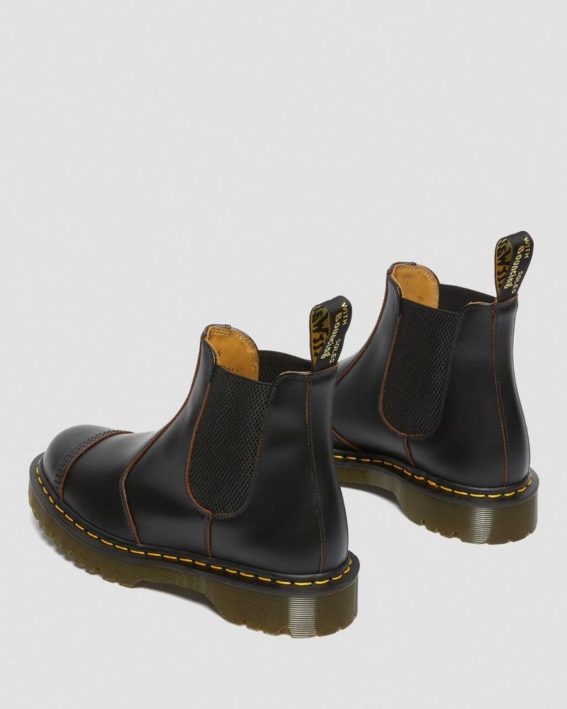 Zapatos Dr Martens 2976 Bex Made in England Puntera Cap Chelsea Boots (Quilon) Negras | OE35-P2YS