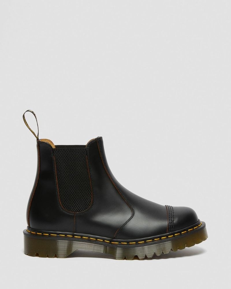 Zapatos Dr Martens 2976 Bex Made in England Puntera Cap Chelsea Boots (Quilon) Negras | OE35-P2YS