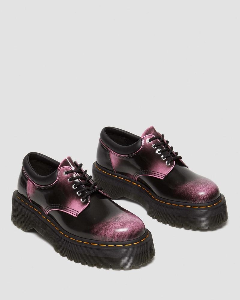 Zapatos Dr Martens 8053 Distressed Cuero Plataforma Casuales Shoes (Arcadia) Negras Rosas | TS11-G6VI