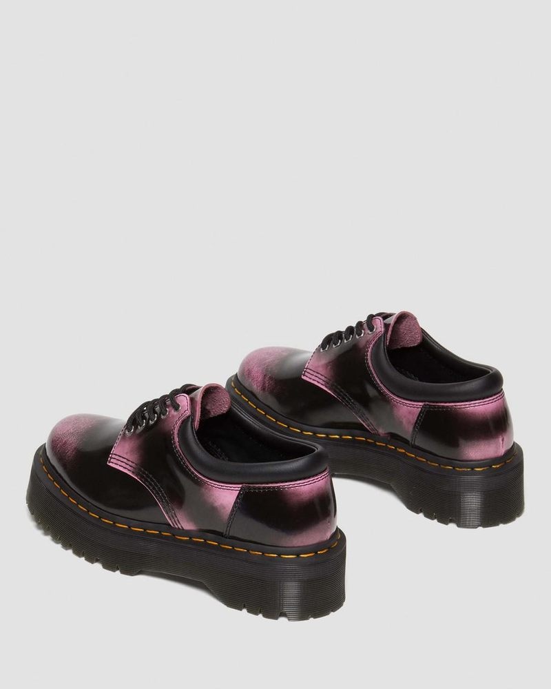 Zapatos Dr Martens 8053 Distressed Cuero Plataforma Casuales Shoes (Arcadia) Negras Rosas | TS11-G6VI