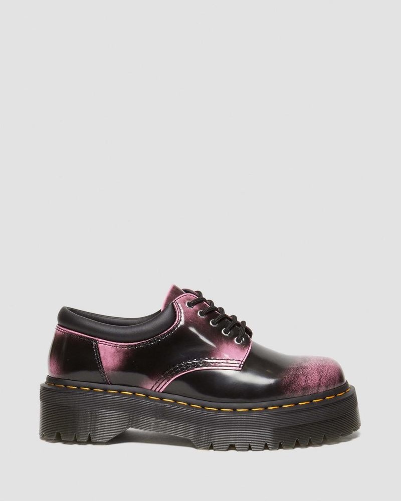 Zapatos Dr Martens 8053 Distressed Cuero Plataforma Casuales Shoes (Arcadia) Negras Rosas | TS11-G6VI