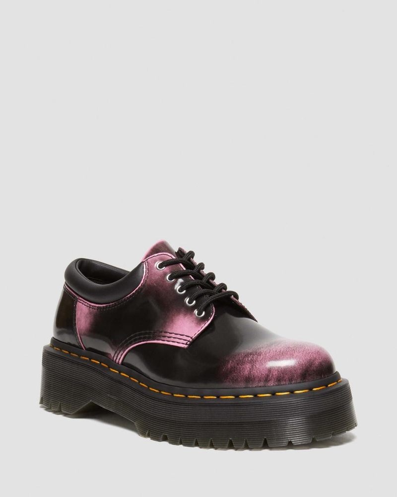 Zapatos Dr Martens 8053 Distressed Cuero Plataforma Casuales Shoes (Arcadia) Negras Rosas | TS11-G6VI