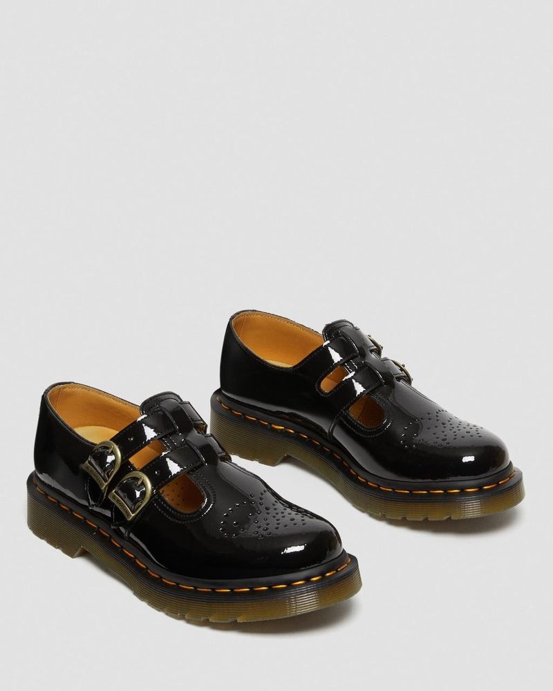 Zapatos Dr Martens 8065 Charol Cuero Mary Jane Shoes (Charol Cuero) Negras | EG28-E6MI