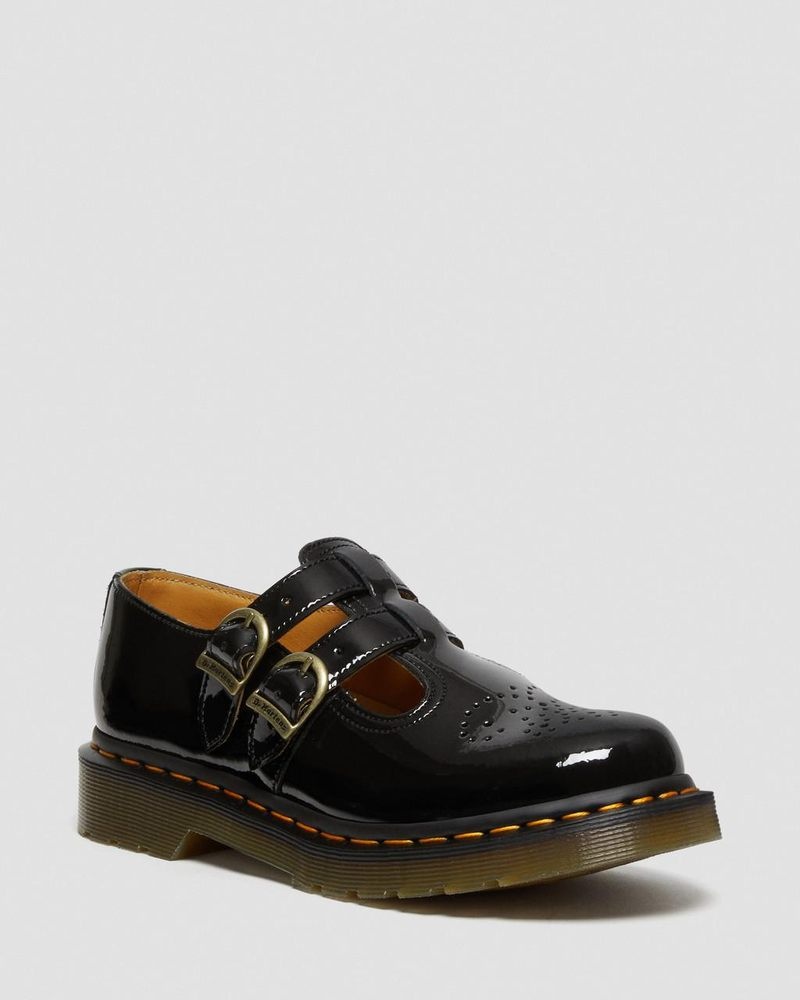 Zapatos Dr Martens 8065 Charol Cuero Mary Jane Shoes (Charol Cuero) Negras | EG28-E6MI