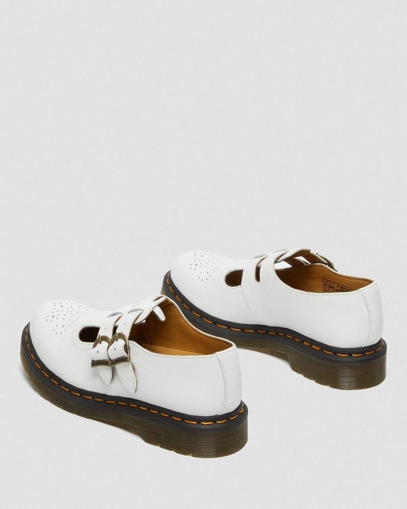 Zapatos Dr Martens 8065 Smooth Cuero Mary Jane Shoes (Smooth Cuero) Blancas | BF02-P9GM